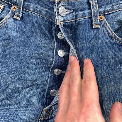 Levis 501 Vintage Y2K XX Straight Leg Jeans Blue Med Wash 34x34 Act 34x33