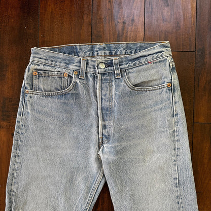 VTG 90s Levis 501 Button Fly 32x34 USA Tag Jeans Straight Wash Blue XX Act 29x29