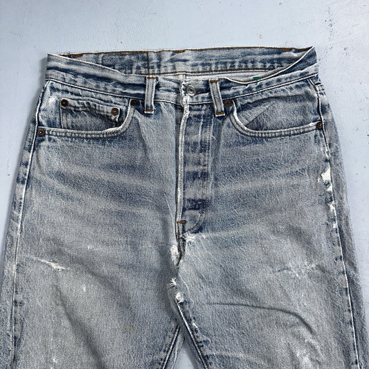 Levis 501 Vintage 80s USA XX Straight Leg Jeans 32x31 Thrashed Wash Act 30x26