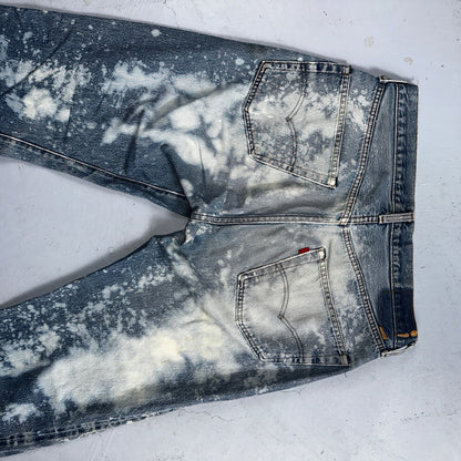 Levis 501 Vintage 80s Redline Selvedge USA XX Jeans Light Wash Stained Act 34x33