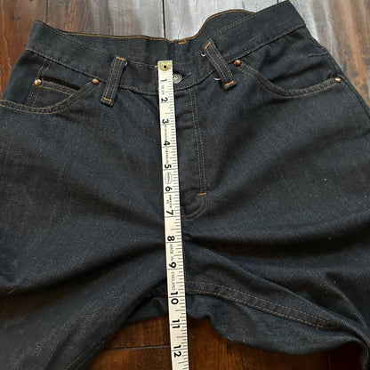 VTG Sears Put On 70s Pants 501 Bell Bottom Flare Rockabilly Cowboy 26x30 BLACK