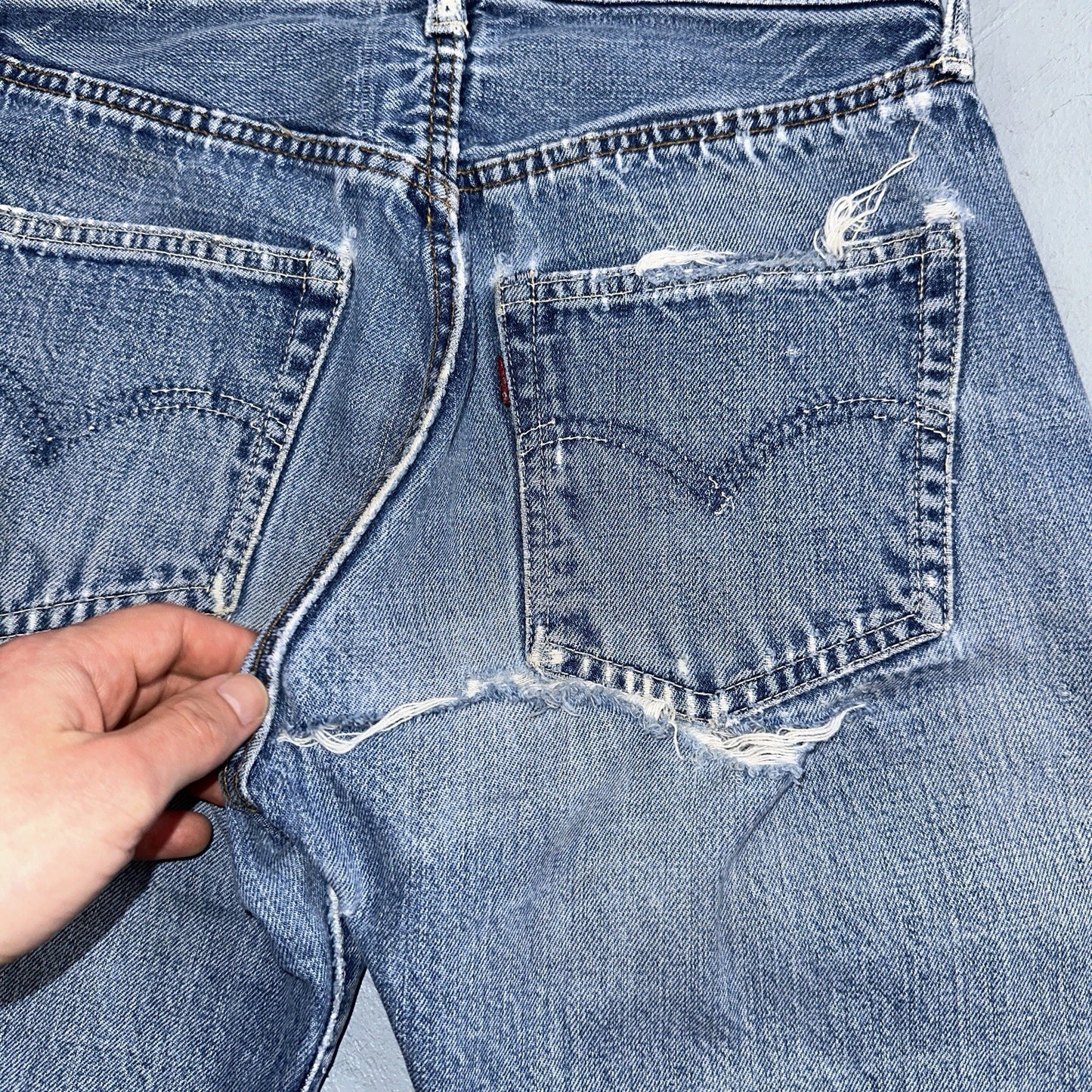 Levis 501 Big E Vintage 60s Redline Selvedge USA XX 1960s Jeans 66 Act 26x31