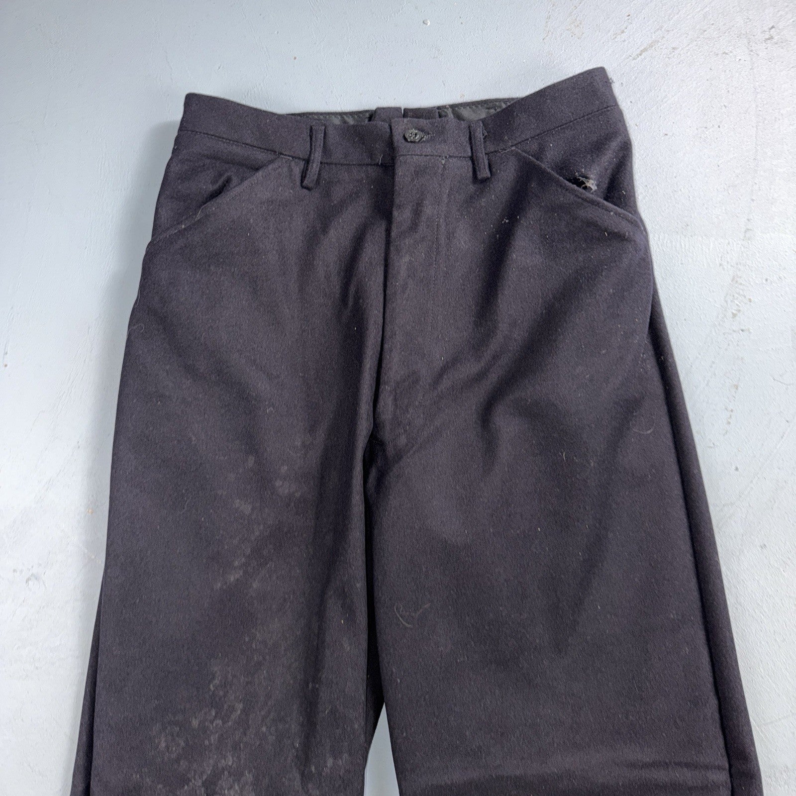 VTG 40s WWII US Naval Clothing Factory Wool Sailor Pants Navy 30L Bell Bottoms