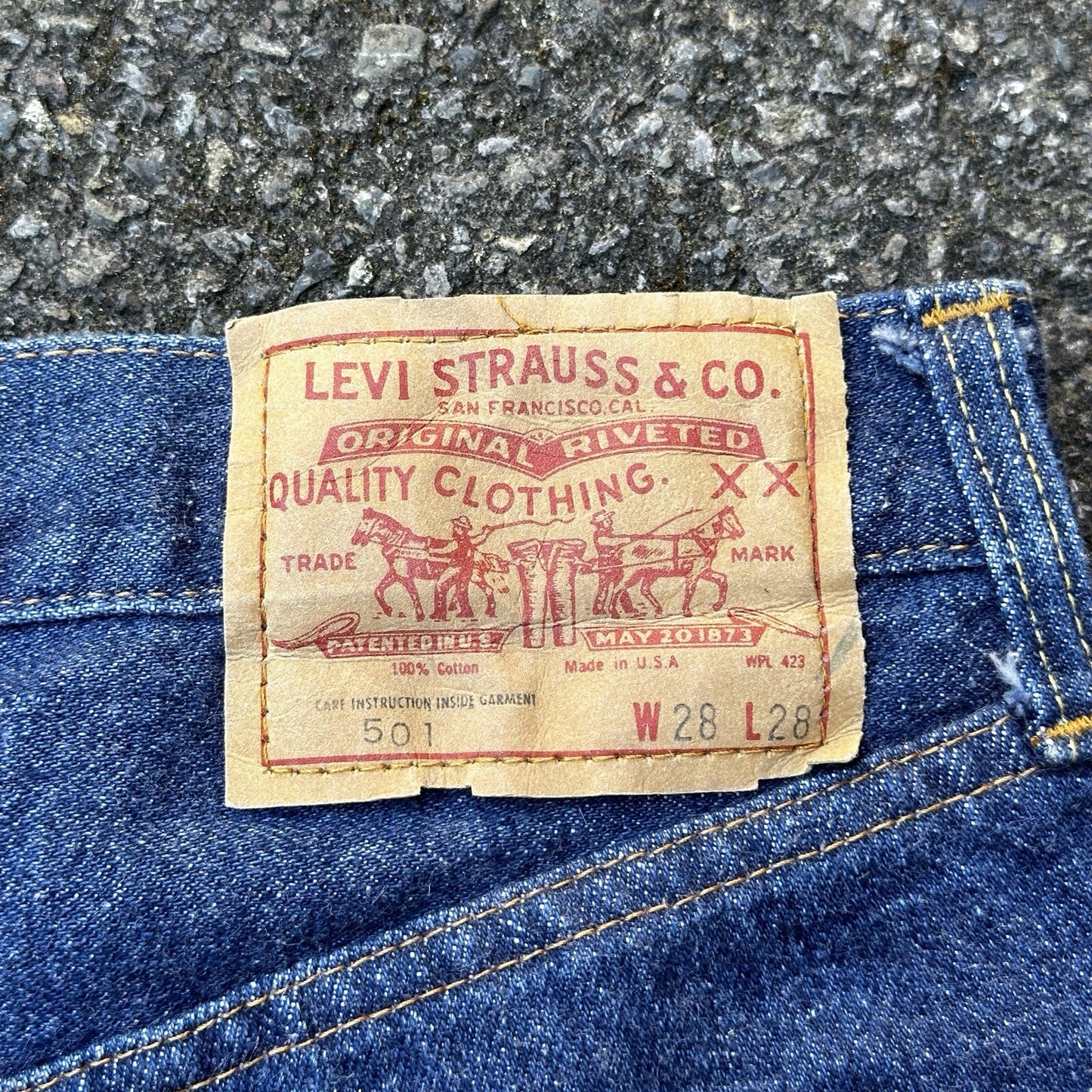 Levis Vintage 70s Redline Single Stitch 501 XX Jeans 66 SS Dark 28x28 Act 26x25