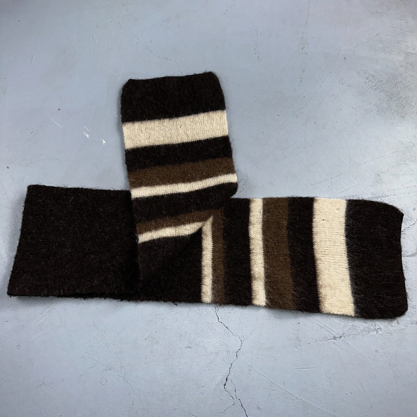 VTG Scarf Brown Colors 1970s 70s Cute Winter Wool? Soft Cozy Rockabilly