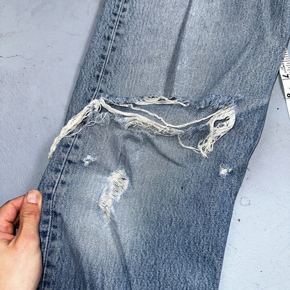 Levis 501 Vintage 90s XX Straight Leg Mexico Jeans 38x34 Light Wash Act 35x31