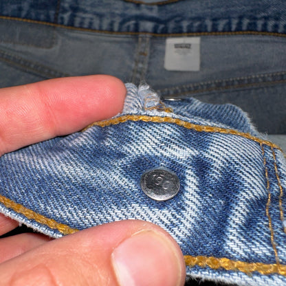 Levis 501 Vintage 90s Mexico Straight Leg Jeans Blue Light Wash 33x36 Act 31x31