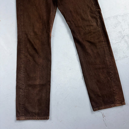 Levis 501 Vintage 90s USA XX Straight Leg Jeans Brown Dark Wash 29x32 Act 29x31