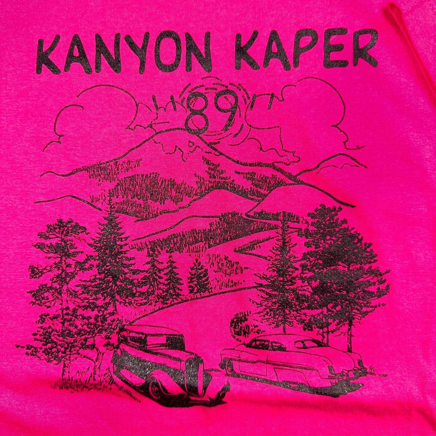 Kanyon Kaper Cars Hanes 80s VTG T Shirt 1989 Pink Single Stitch Graphic USA Rare