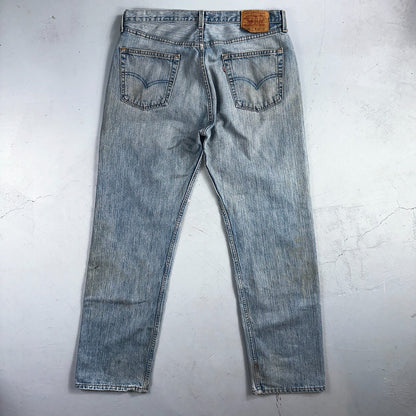 Levis 501 Vintage 90s USA XX Straight Leg Jeans Blue Light Wash 38x32 Act 36x32