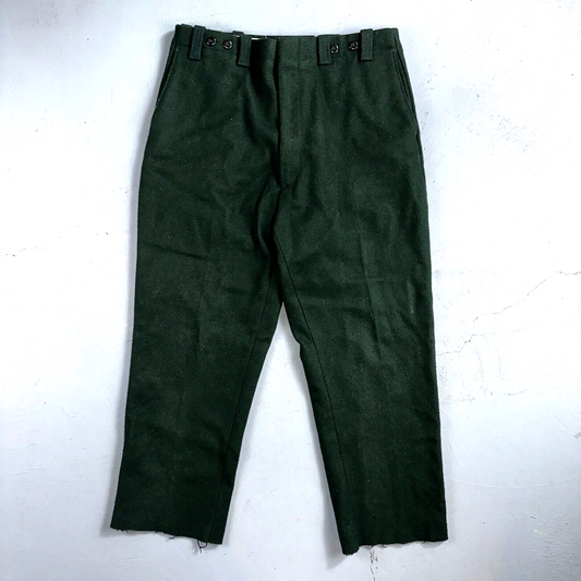 1960s Vintage Green Heavy Wool Hunting Pants 34x28 USA Dry Clean Rockabilly 60s