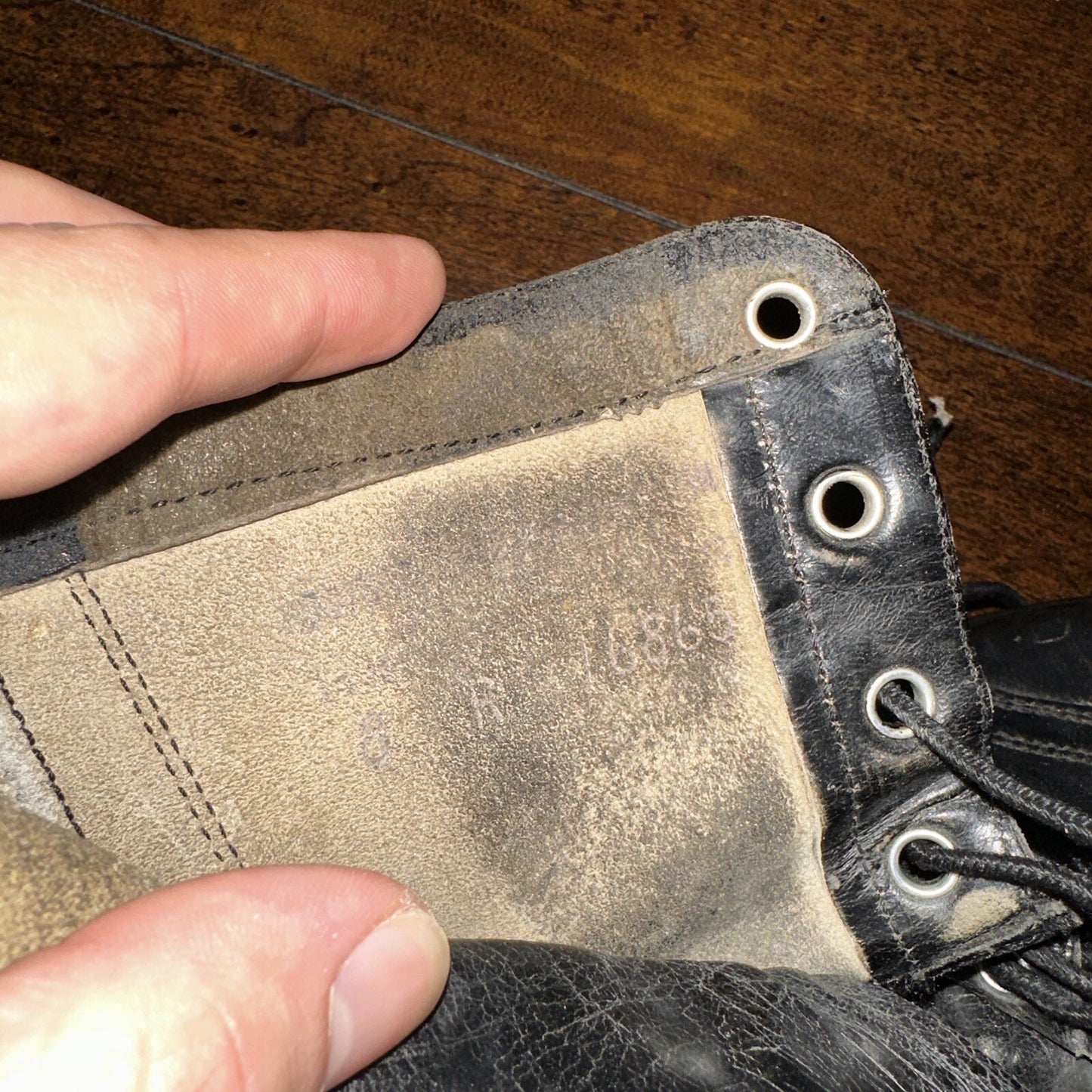 VTG Military Black Lace Up Work Boots 1950s 50s 60s Post WWII Size 8 ? High