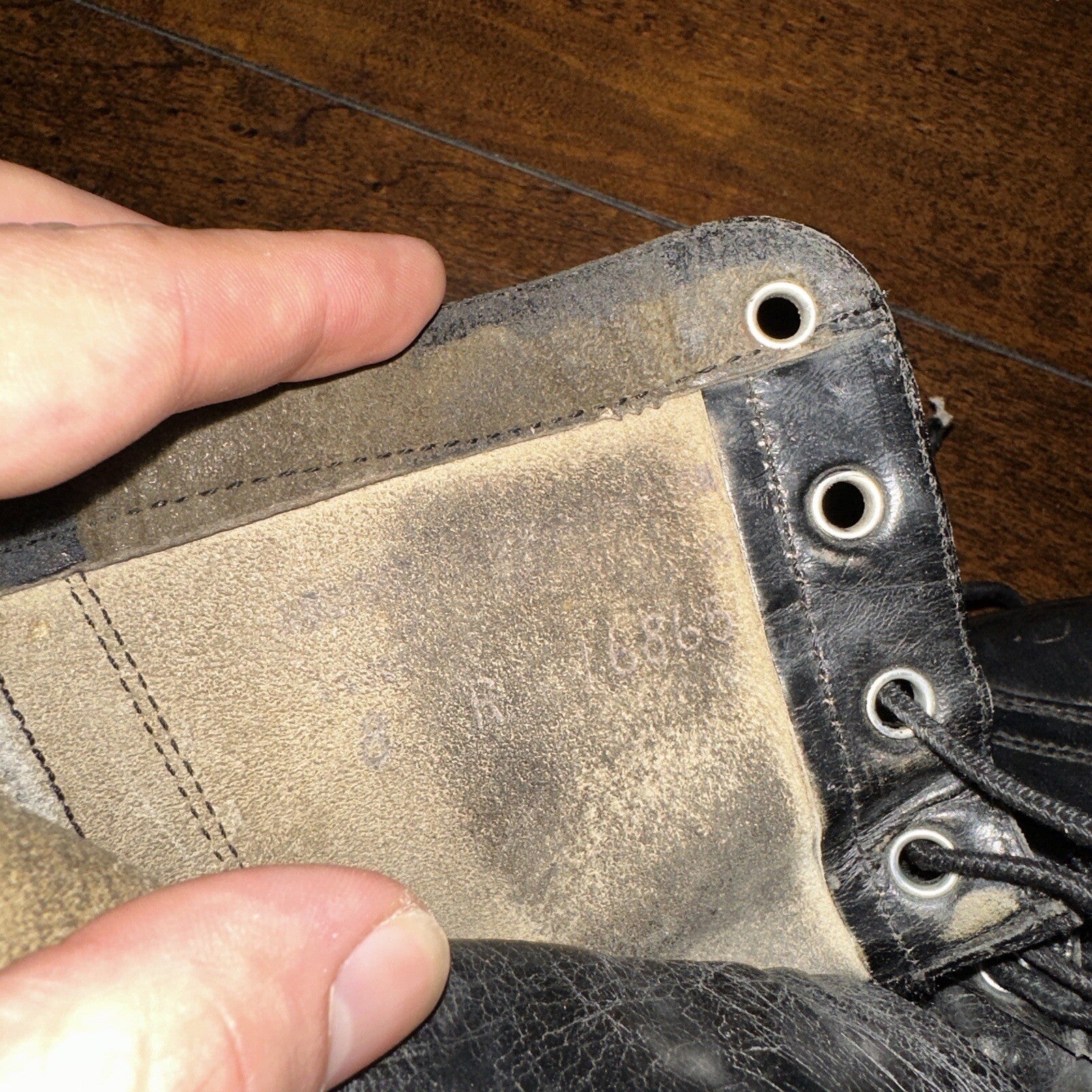 VTG Military Black Lace Up Work Boots 1950s 50s 60s Post WWII Size 8 ? High