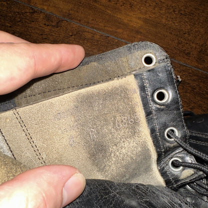 VTG Military Black Lace Up Work Boots 1950s 50s 60s Post WWII Size 8 ? High