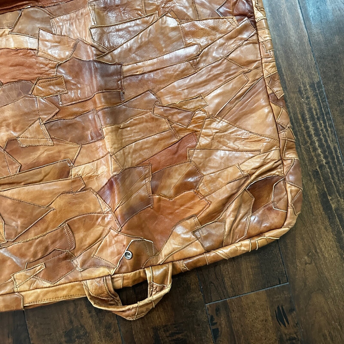 Vintage American Tourister Garment Suit Bag Leather Brown Hangers Cover VTG 40s