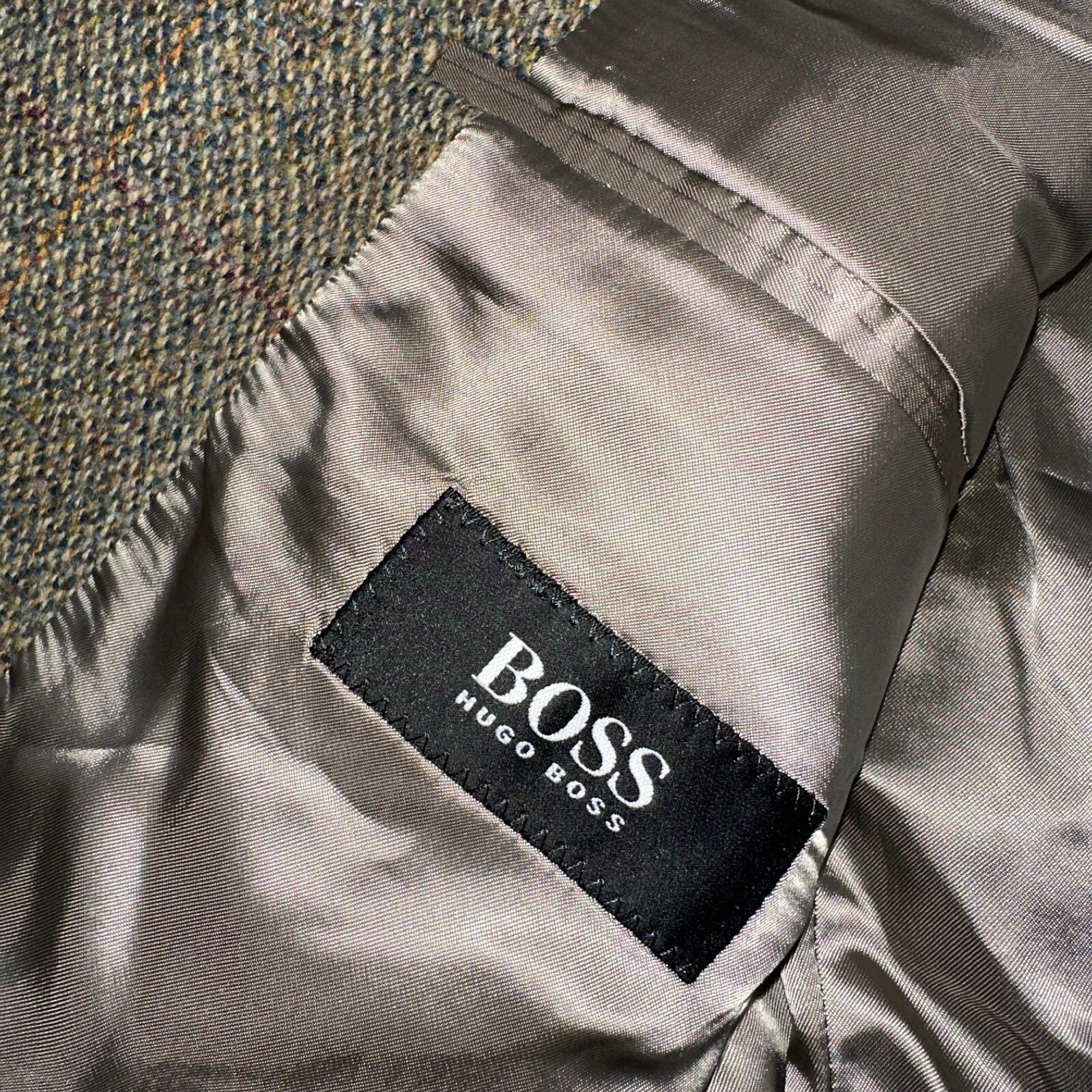 VTG Hugo Boss Alexander Scotland Wool 40 Short Sport Coat Blazer Jacket Tweed