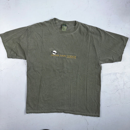 Silver Dart Lodge Y2K VTG T Shirt Cape Breton Green Gildan Embroidery XL