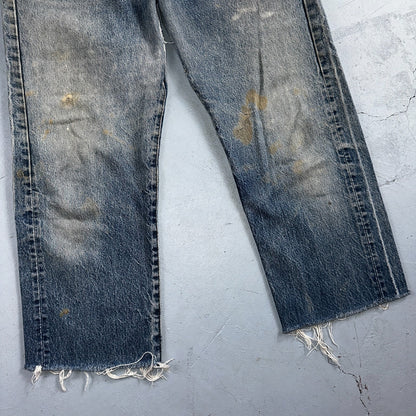 Levis 501 Vintage 80s USA XX Straight Leg Jeans Blue Light Wash Act 32x24 Capri