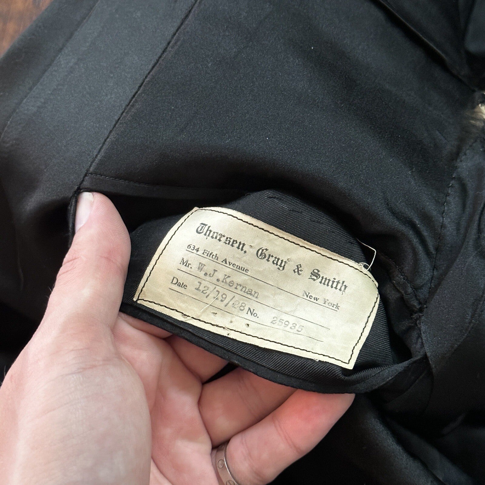 VTG 1920s Mens 3 PC Suit Tuxedo Coat Jacket Pants Wool Thorsen Gray 20s 30s