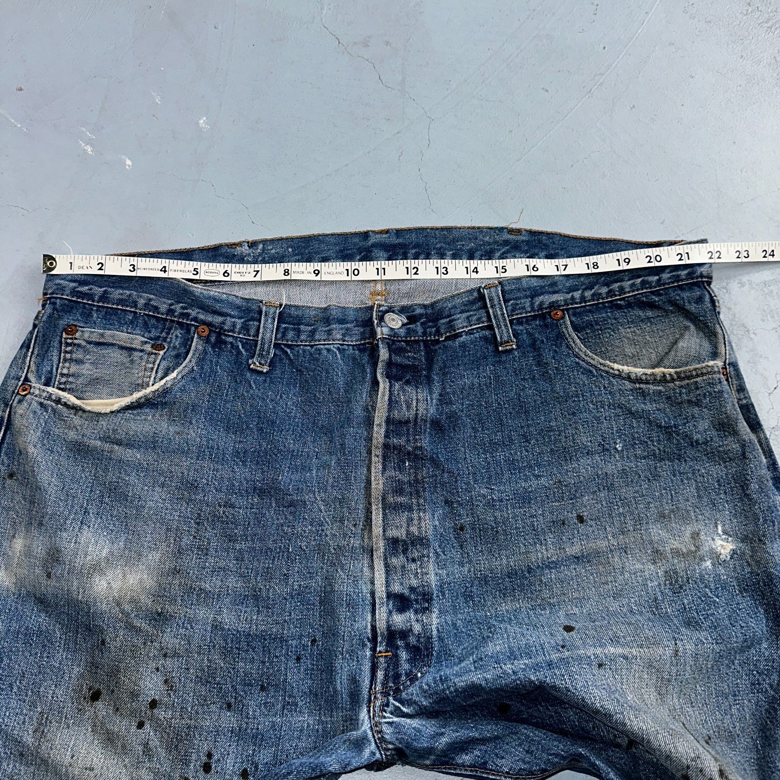 Levis 501 Vintage 70s SS Redline Selvedge USA XX Jeans Med Wash 48x30 Act 43x26