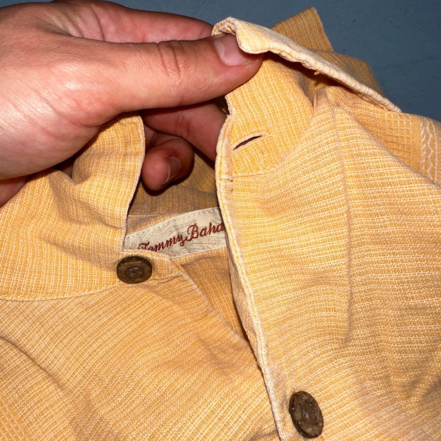 Tommy Bahama Mens Camp Hawaiian Shirt L Silk Orange Aloha Floral Summer