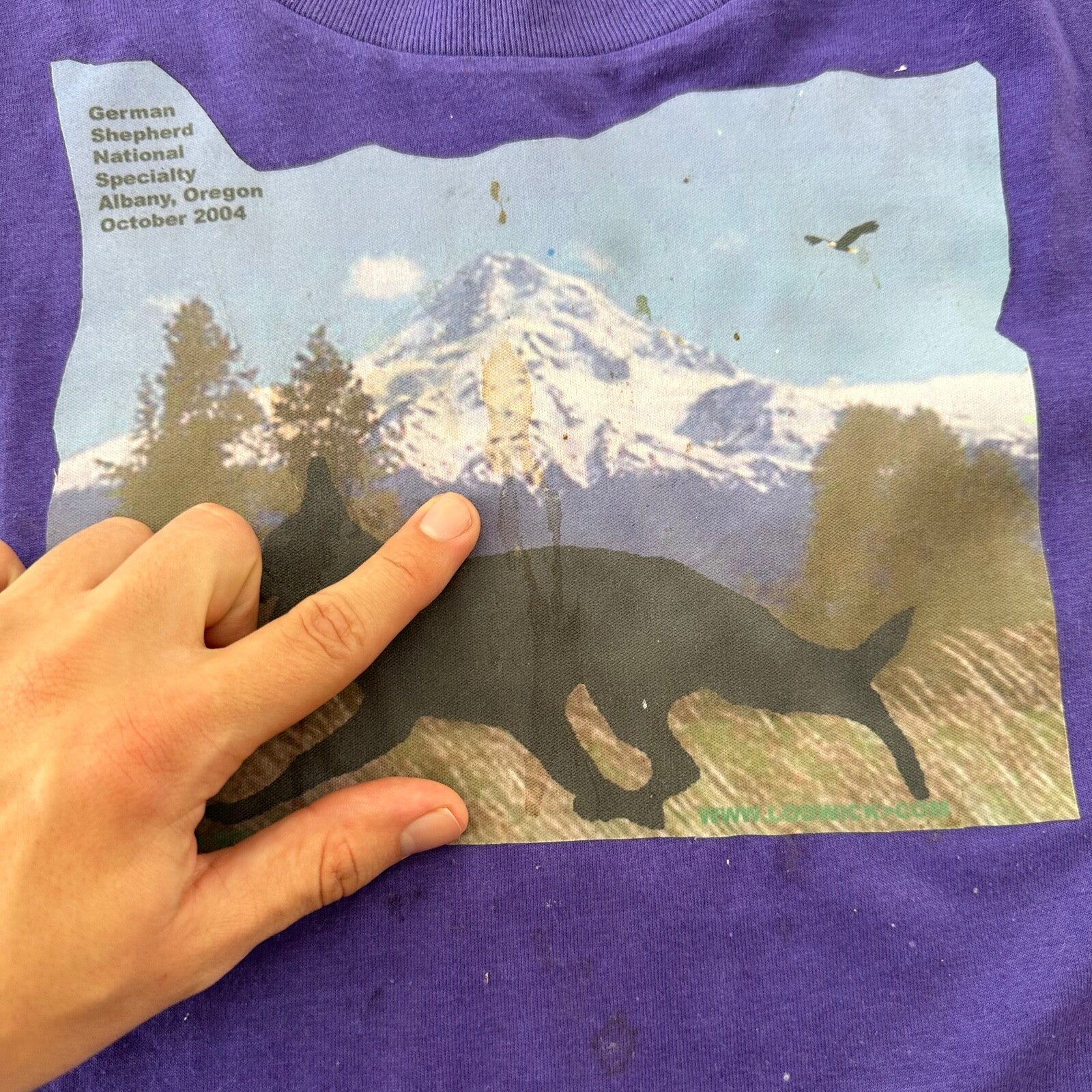 Oregon Wolfs Vintage T Shirt Purple 2004 Y2K Care Animals Dog Print Love Cute