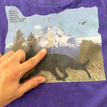 Oregon Wolfs Vintage T Shirt Purple 2004 Y2K Care Animals Dog Print Love Cute