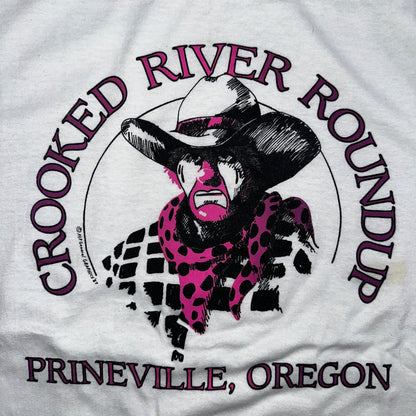 Prineville Cowboy Oregon VTG T Shirt River Graphic Single Stitch White XL 90s