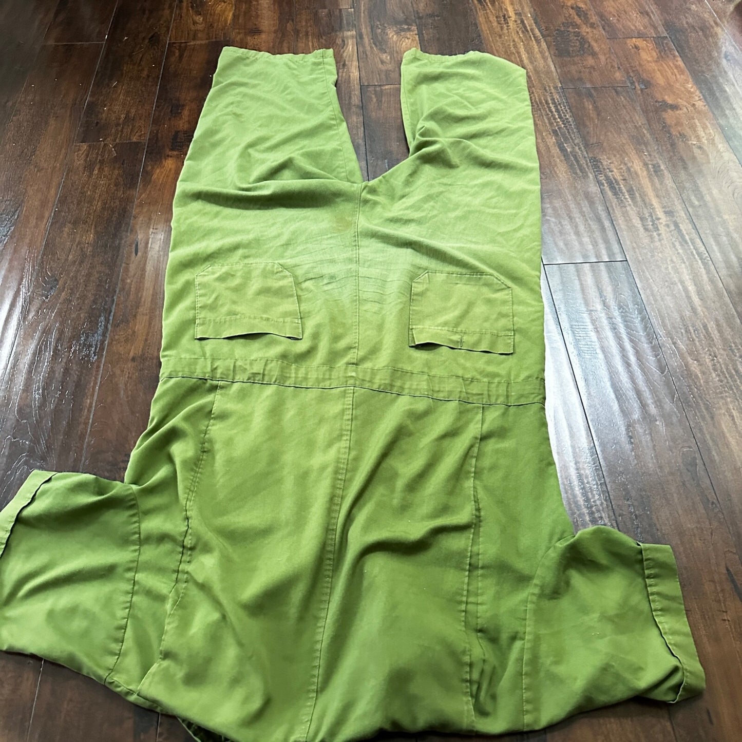 VTG 1960s 1970s Green Fishing Fish Patch Jumpsuit One Piece Rockabilly Work