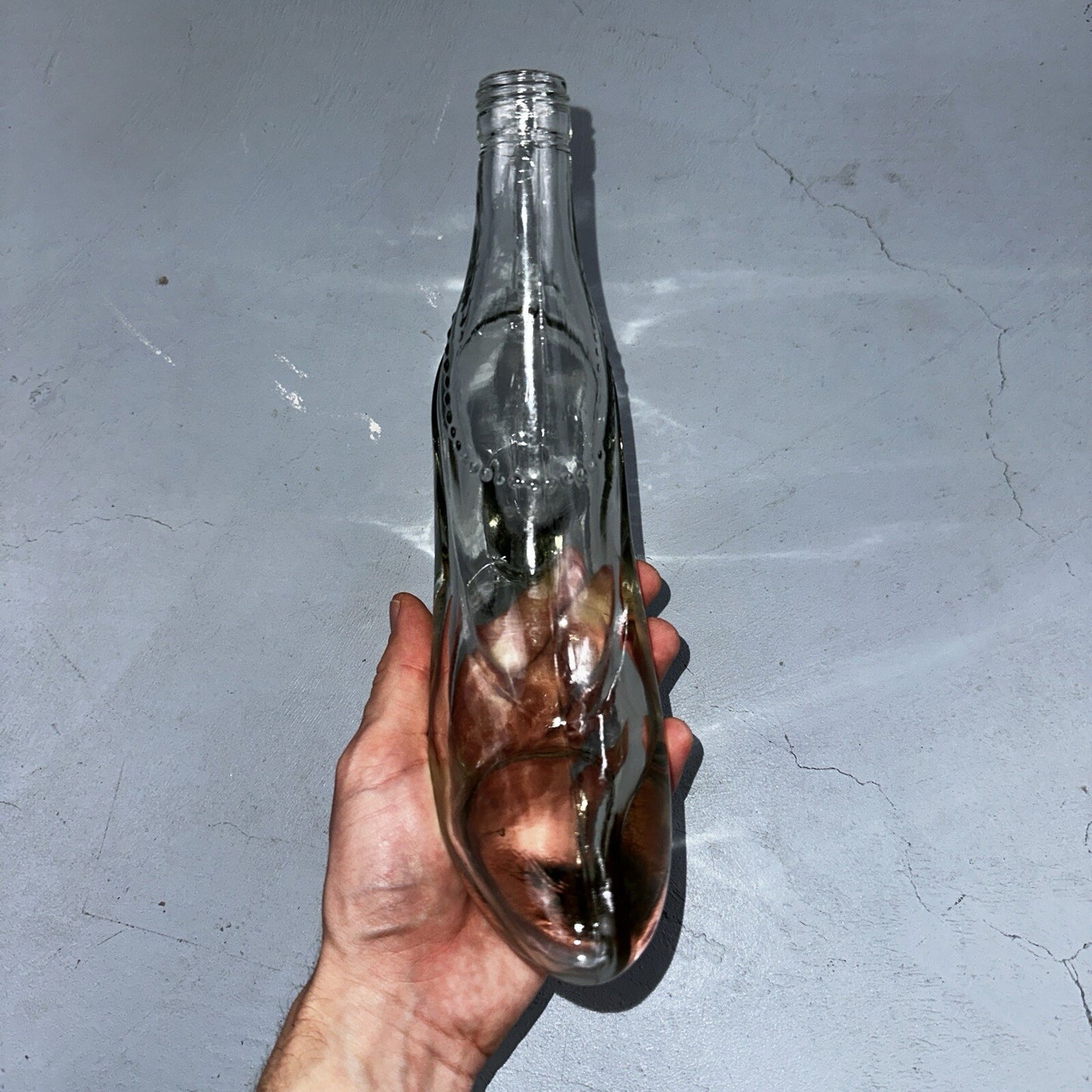 Empty Glass Boot Art High Heel Decanter Stiletto Shaped Lady Bottle Shoe VTG