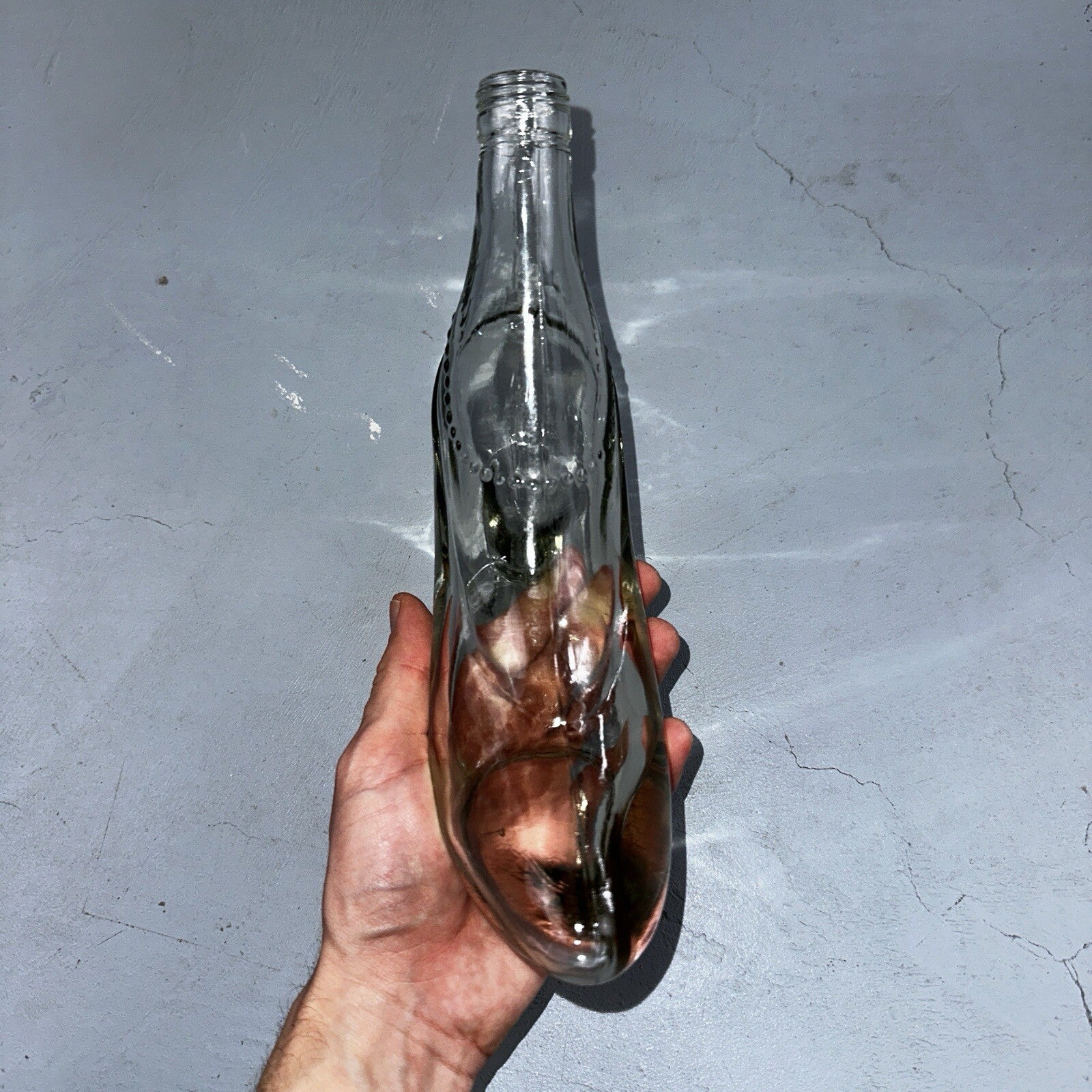 Empty Glass Boot Art High Heel Decanter Stiletto Shaped Lady Bottle Shoe VTG