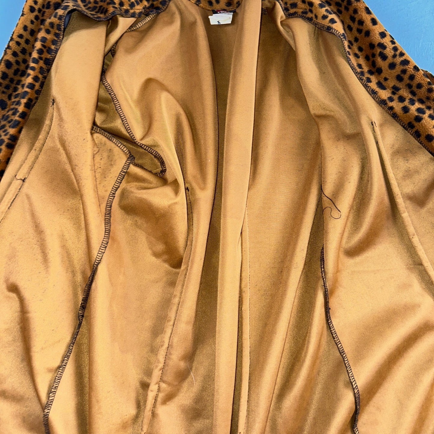 VTG ENT Jacket Womens Cheetah Outdoors Entrancy USA 70s Rockabilly Long Coat