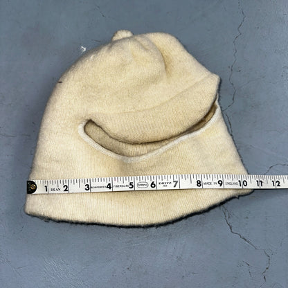 Vintage Ski Mask Small White Cream Balaclava 40s 50s Post WWII Rare Hat Wool