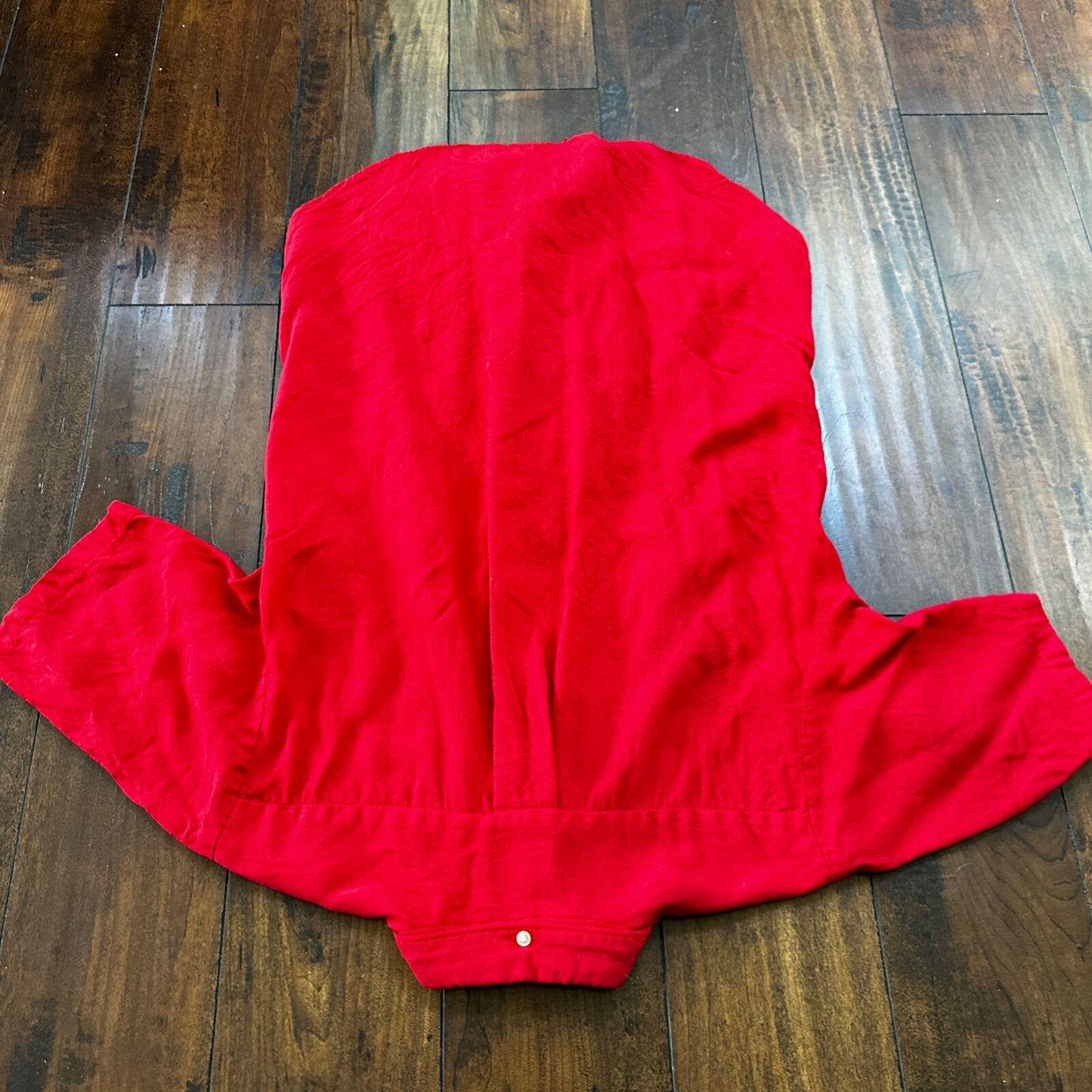 VINTAGE 1970’s Brent Red Flannel Short Shirt Button Down Medium Rockabilly