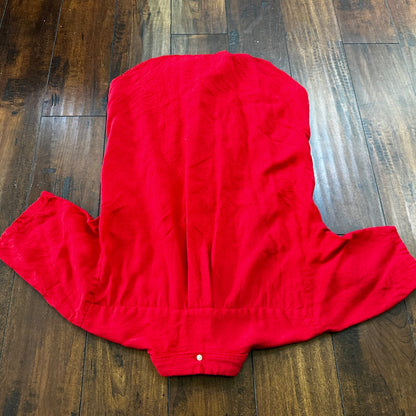 VINTAGE 1970’s Brent Red Flannel Short Shirt Button Down Medium Rockabilly