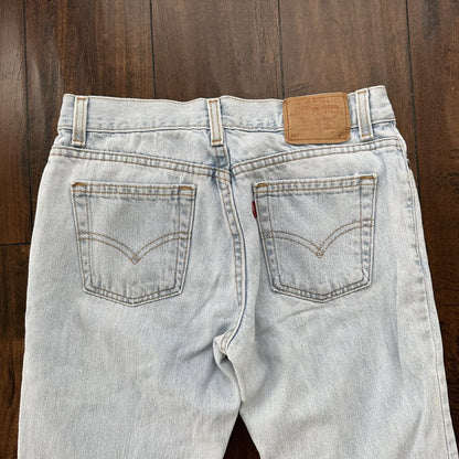 Vtg Levis 507 Superlow Slim Light Blue Jeans Womens Tag 5 X Capri 27x21 USA 90s