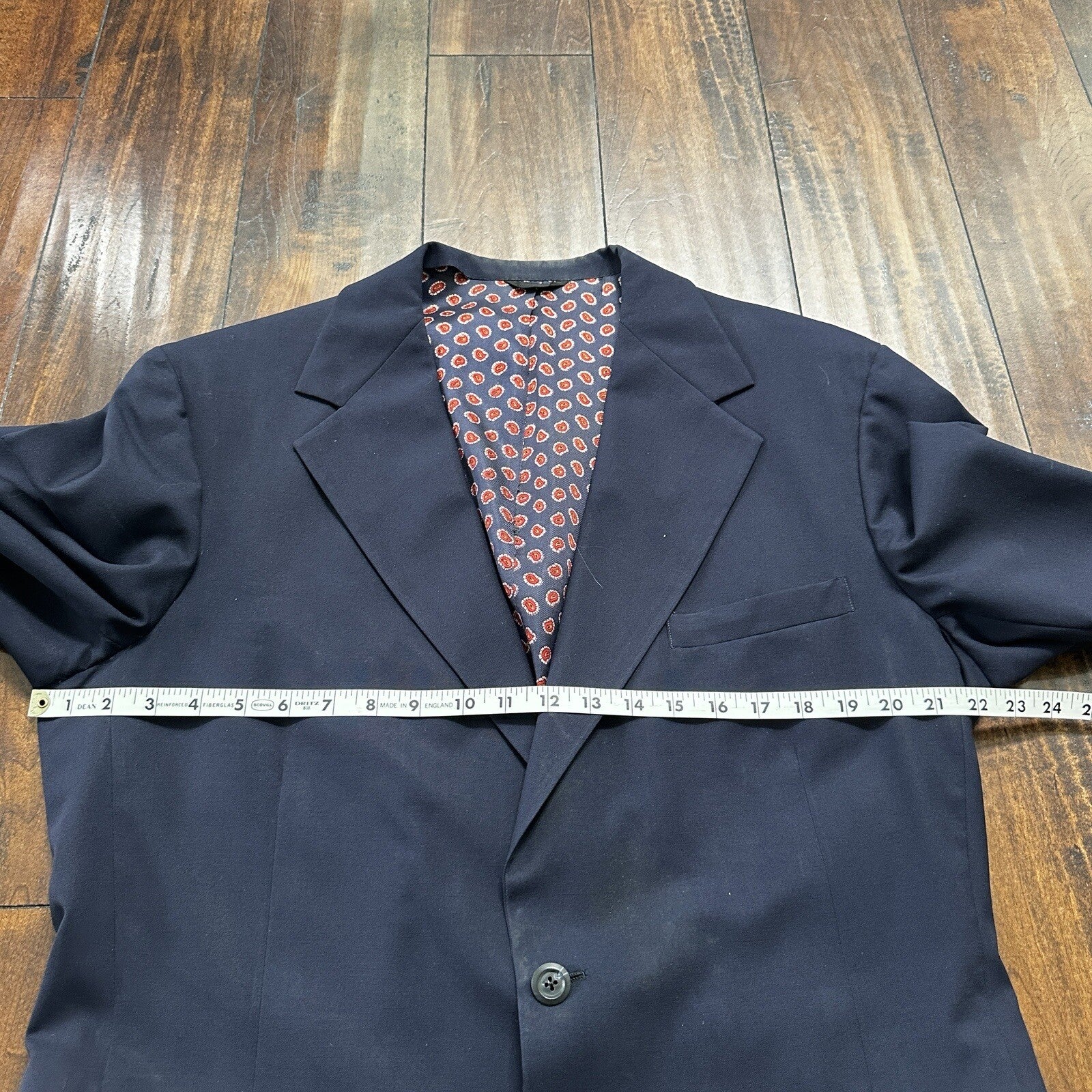 1960s 1970s Navy Oregon Sport Jacket VTG Mens Suit 42 33x33 Rockabilly Classy
