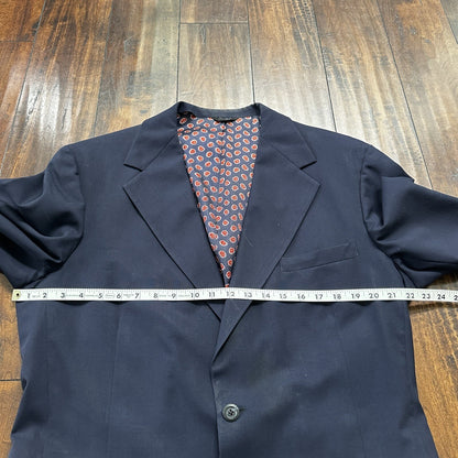 1960s 1970s Navy Oregon Sport Jacket VTG Mens Suit 42 33x33 Rockabilly Classy