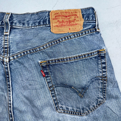 Levis 501 Vintage Y2K 90s XX Straight Leg Jeans Blue Light Wash 36x32 Act 35x31