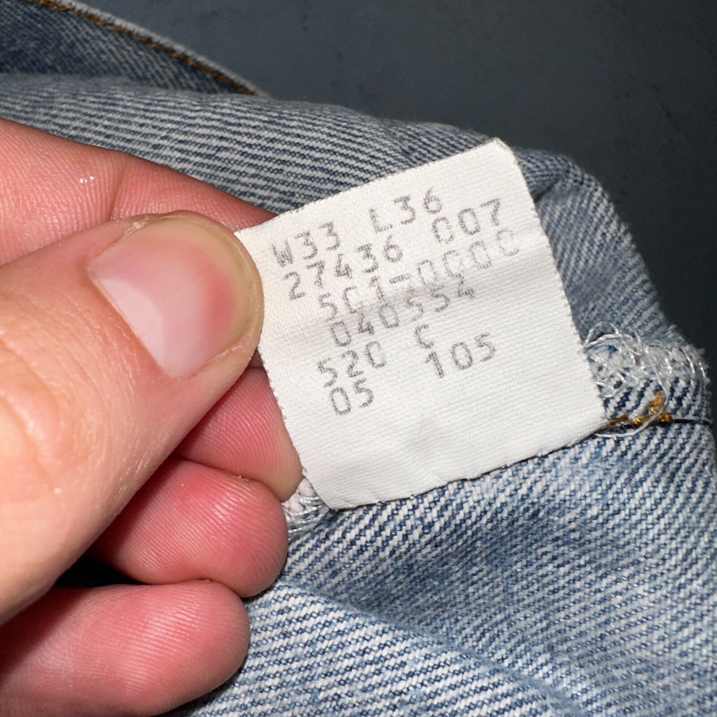 Levis 501 Vintage 80s USA XX 90s Straight Leg Jeans 33x36 Light Wash Act 30x31