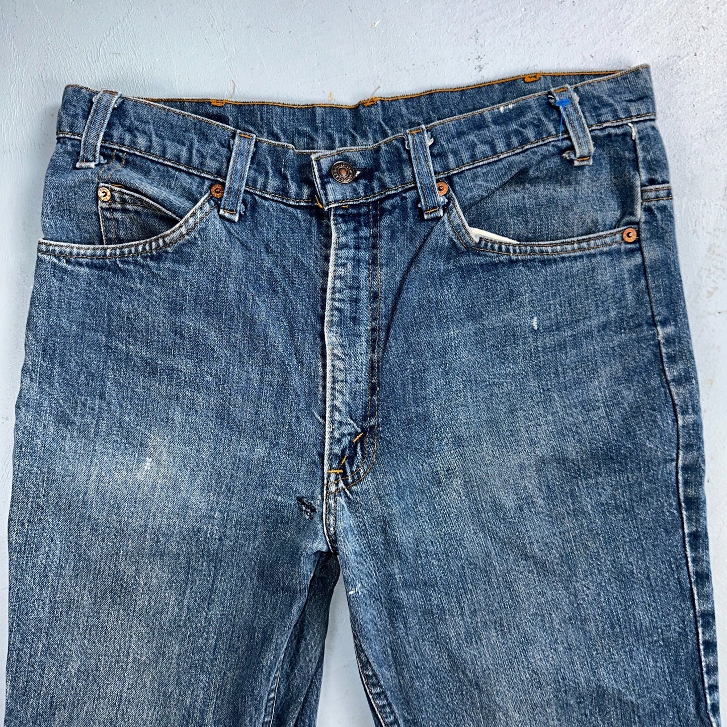 Levis 517 Vintage 80s USA Orange Tab Bootcut Flare Blue Worn Jeans Act 32x26