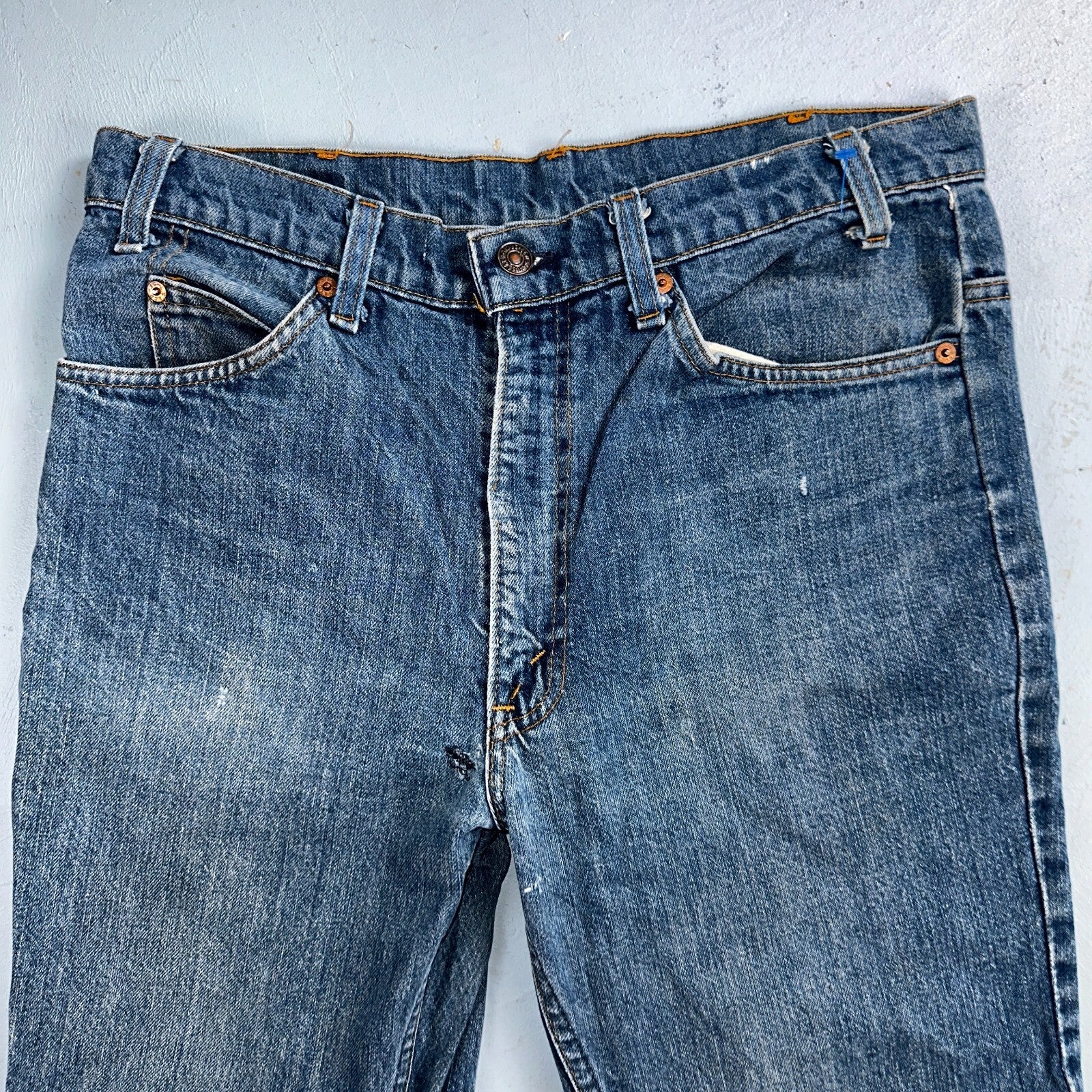 Levis 517 Vintage 80s USA Orange Tab Bootcut Flare Blue Worn Jeans Act 32x26