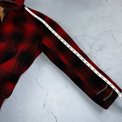 1950s Dryback Coat Wool Buffalo Plaid Heavy Hunting Jacket VTG Mackinaw 50s 40s