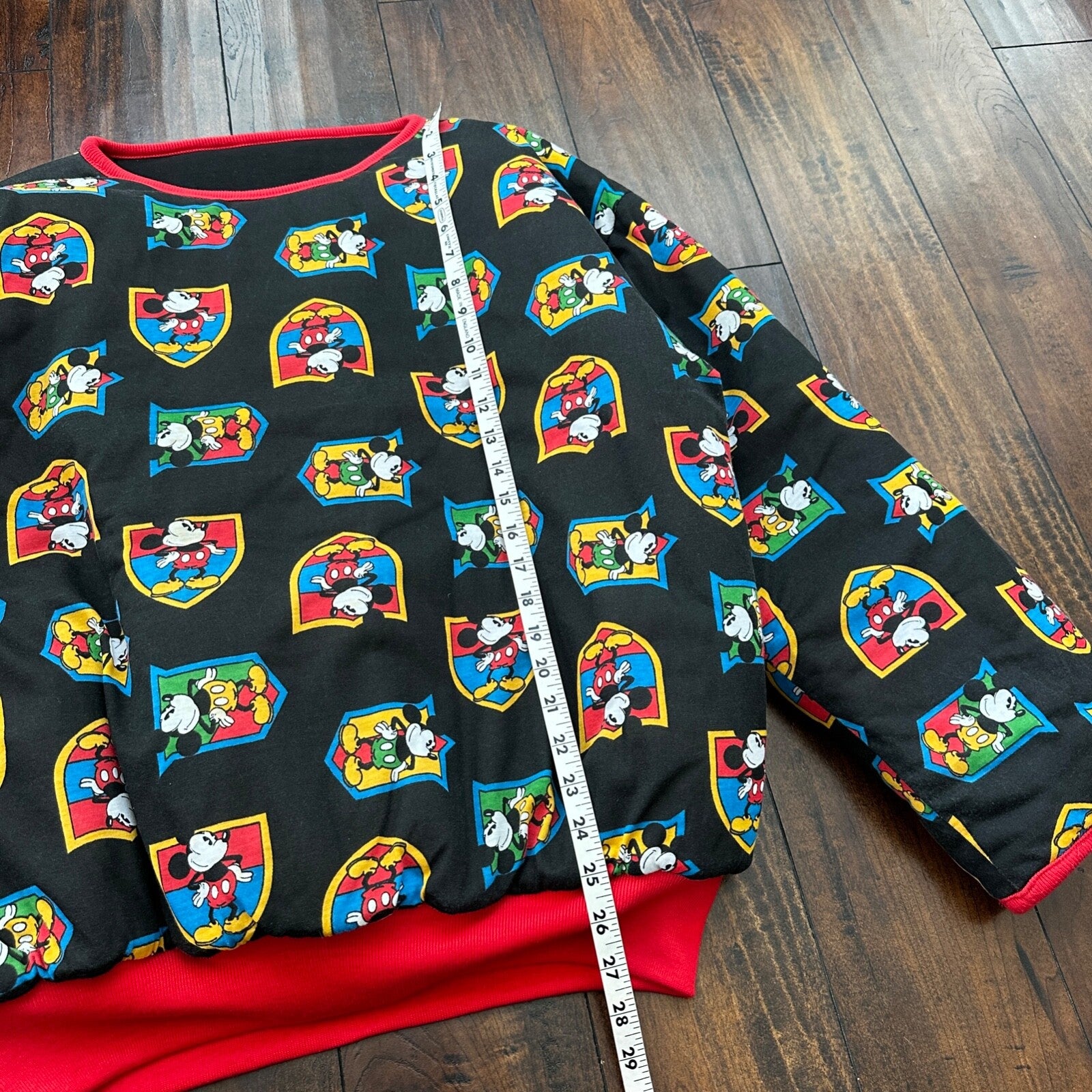 VTG 90s Disney Mickey Mouse Reversible Sweater Donn Kenny Rare World Comic Rap