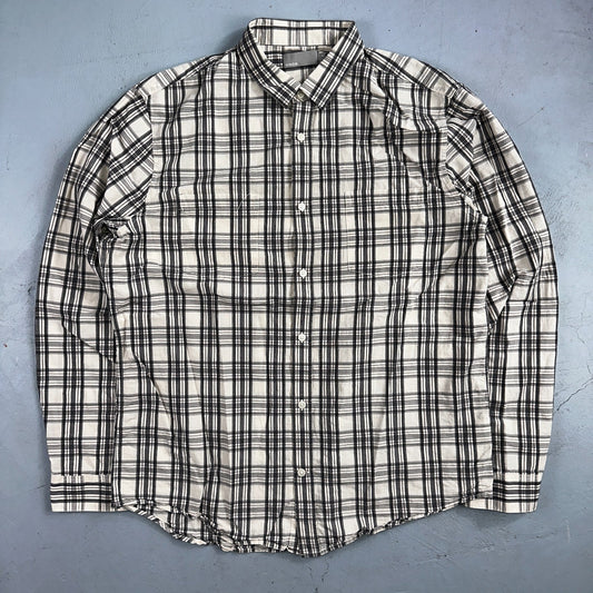 Vince Men’s Sz XL Plaid Sport Shirt Linen Blend Long Sleeve Button Down