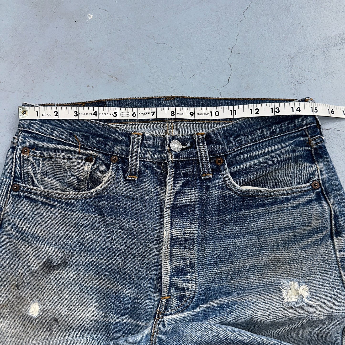 Levis 501 Vintage 80s Redline Selvedge USA XX Jeans Light Wash 32x36 Act 30x31