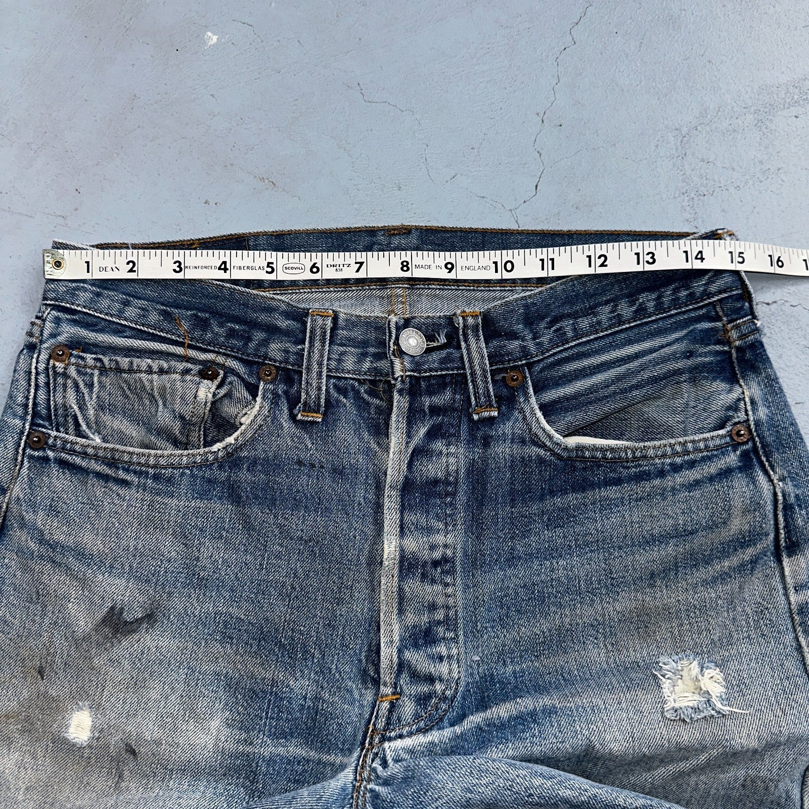 Levis 501 Vintage 80s Redline Selvedge USA XX Jeans Light Wash 32x36 Act 30x31