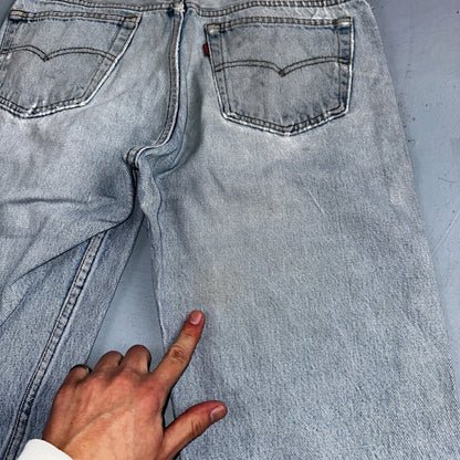 Levis 501 Vintage 90s USA XX Straight Leg Jeans Blue Light Wash 34x36 Act 31x31