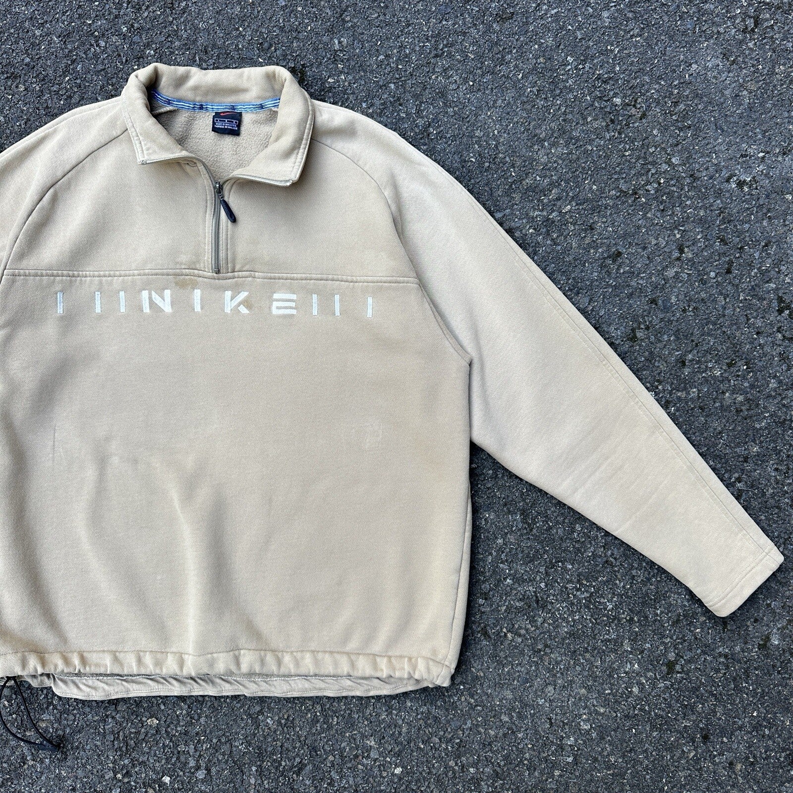 Nike VTG 90's L Mini Swoosh Sweatshirt Pullover 1/4 Zip Jacket Shirt Elite Run