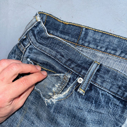 Levis 501 Y2K XX Straight Leg Jeans Blue VTG Med Wash 34x32 Act 33x30
